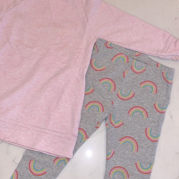 Monica + Andy Pink Heather Tunic/ Gap Rainbow Leggings Play Set (2T) - Picture 3 of 7